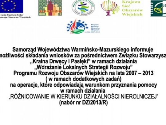 SAMORZĄD WOJEWÓDZTWA WARMIŃSKO - MAZURSKIEGO INFORMUJE