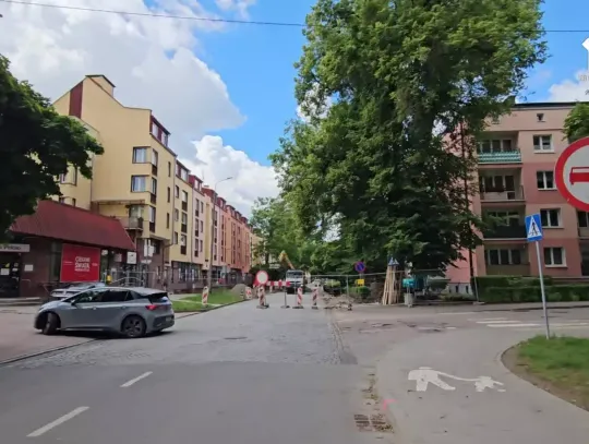 Ulica grunwaldzka zamknięta