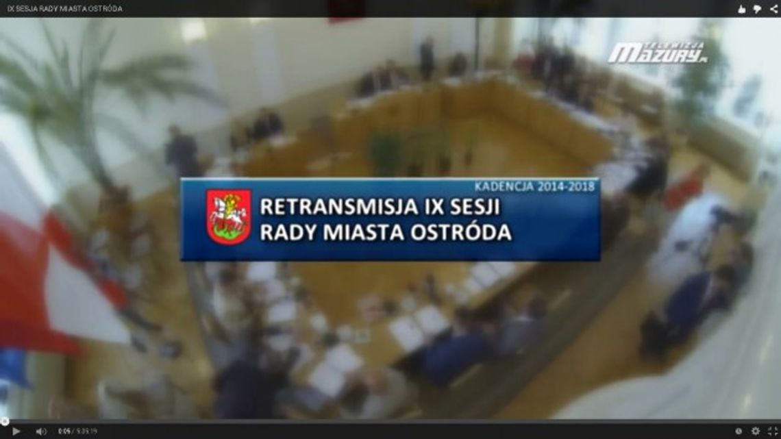 Retransmisja IX Sesja Rady Miasta Ostróda